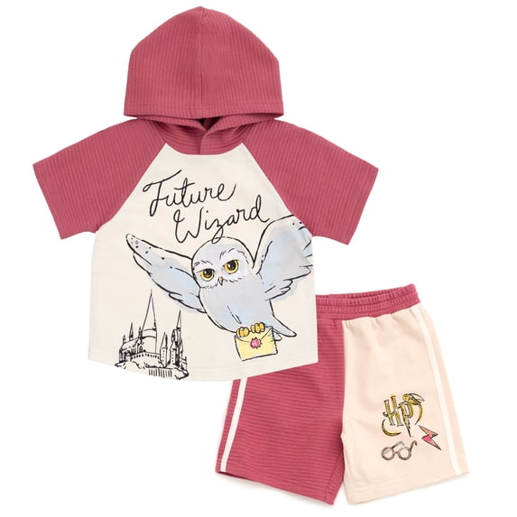 Harry Potter Hedwig Owl Pullover Hoodie and French Terry Shorts Newborn to Little Kid