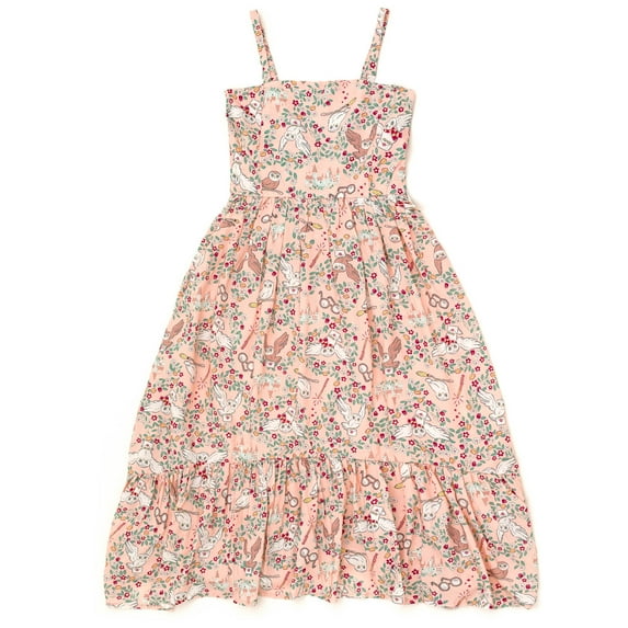 Harry Potter Hedwig Owl Square Neck Smocked Cami Maxi Dress Little Kid to Big Kid