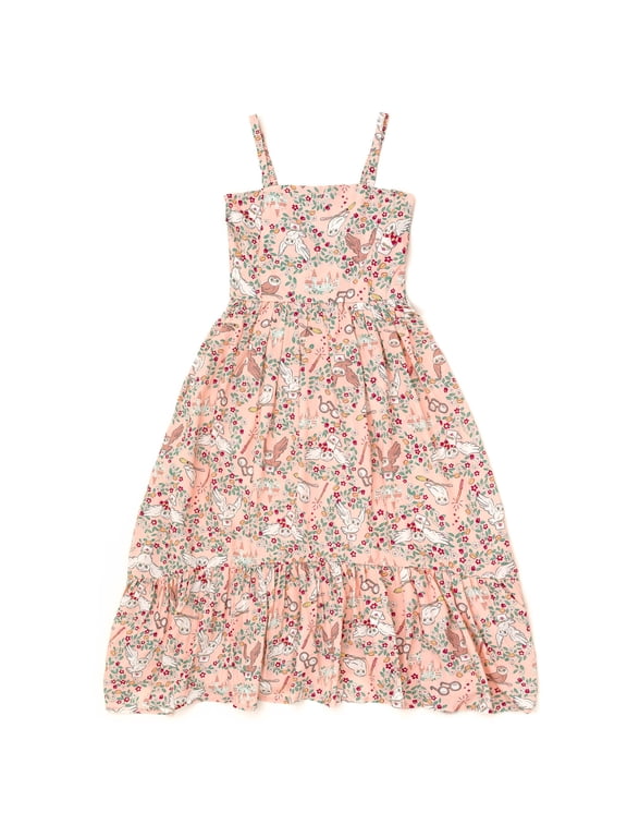 Hedwig Owl Square Neck Smocked Cami Maxi Dress Little Kid to Big Kid