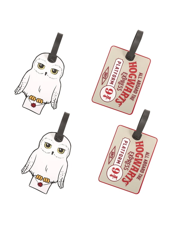 Hedwig and Hogwarts Express White Luggage Tag Set, 4 Pieces