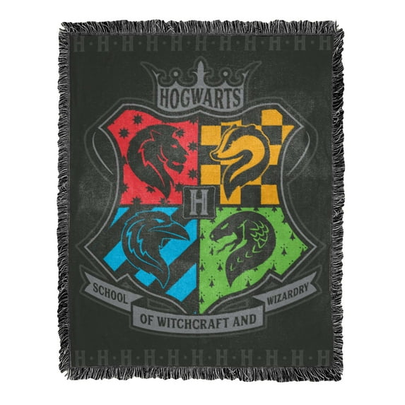 Harry Potter Heraldry And Hype Warner Bros Kids Jacquard Throw Blanket, 46 x 60 inches