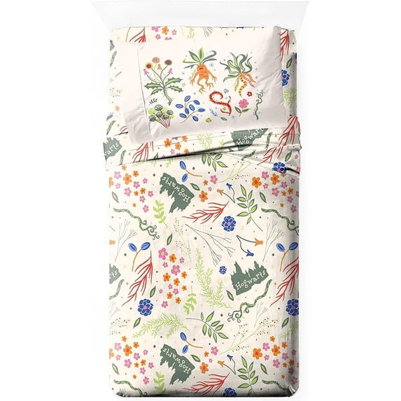 Harry Potter Herbology Magic 3 Piece Twin Size Sheet Set