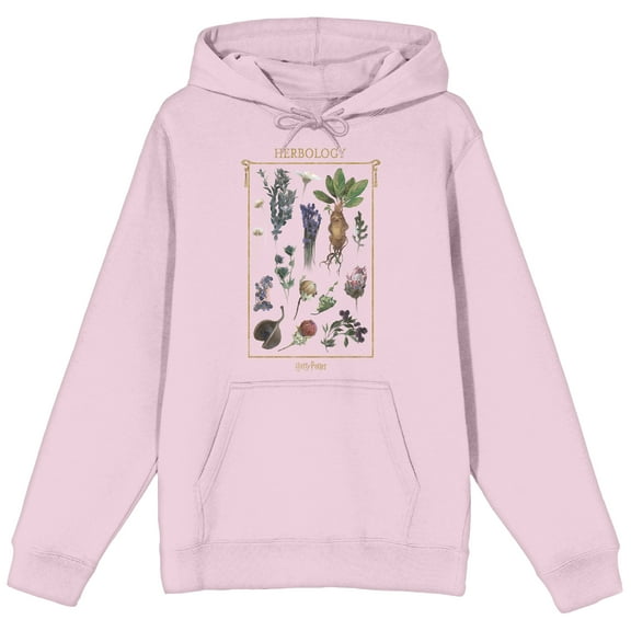 Harry Potter Herbology Oil Painting Long Sleeve Cradle Pink Men's Hooded Sweatshirt -XXL