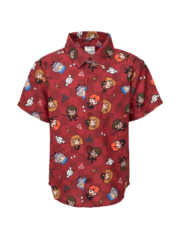 Hermione Hedwig Owl Hawaiian Button Down Shirt Little Kid to Big