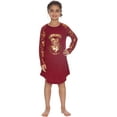 thumbnail image 1 of Harry Potter Girls' Hogwarts Castle Foil Crest Logo Hermione Raglan Nightgown Sleepshirt Pajama, 1 of 6