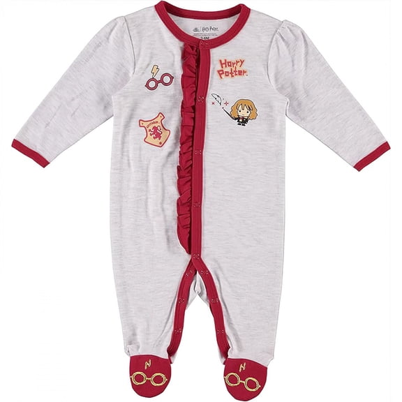 Harry Potter Hermione Long Sleeve Plush Infant Footie Pajamas-0-3 Months