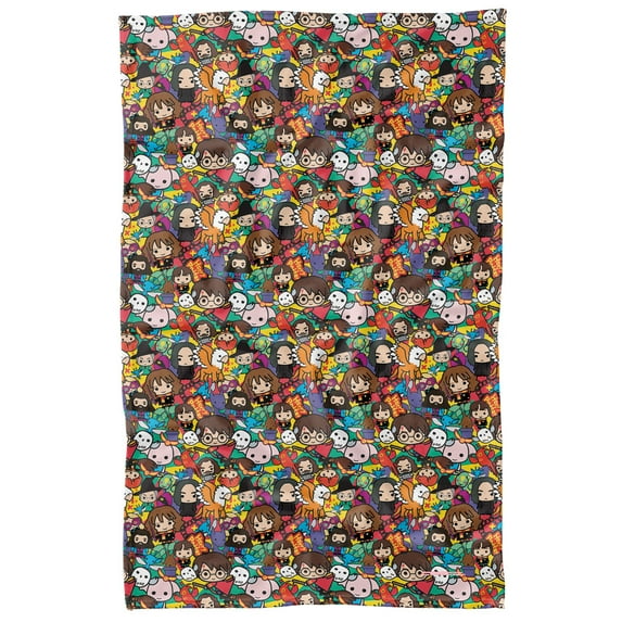Harry Potter Hero Chibi Collage Fleece Blanket 36' x 58',Hero Chibi Collage