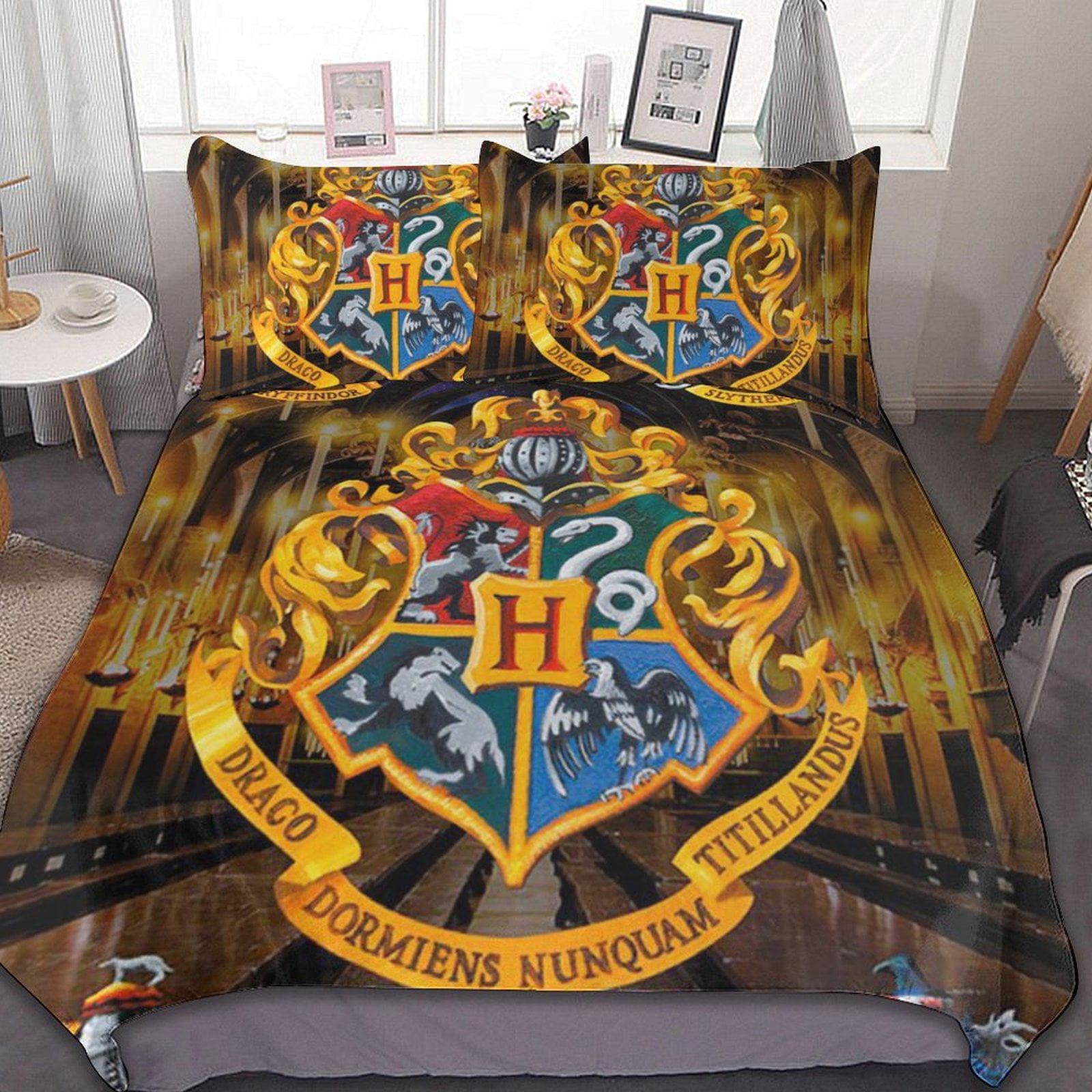 Harry Potter Slytherin 3-Piece Bedding Set 90x90 Duvet Cover & 2