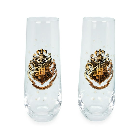 Harry Potter Hogwarts 9-Ounce Stemless Fluted Glassware | Set of 2