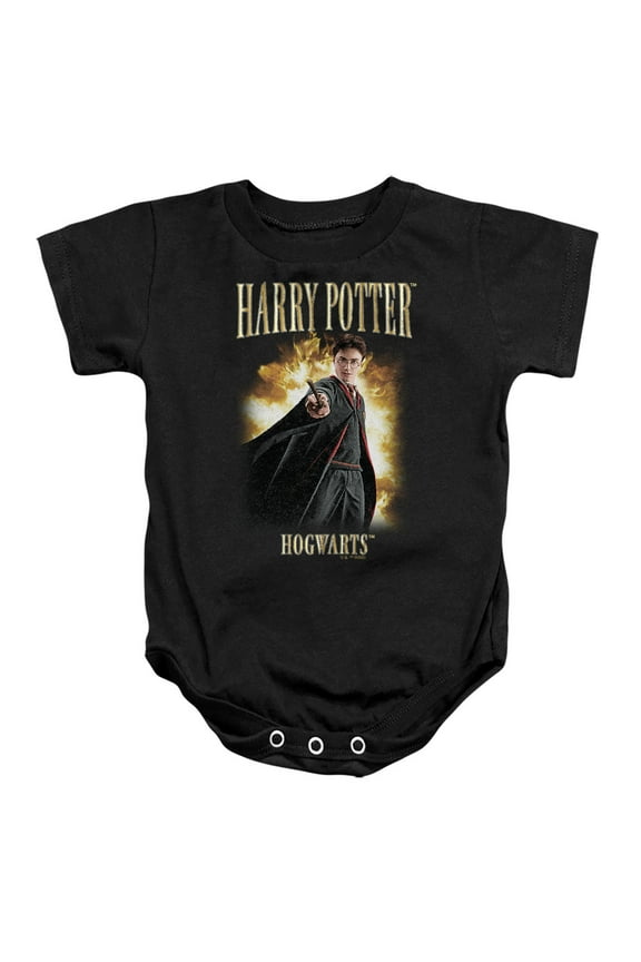 Hogwarts 90s Style Poster Unisex Infant Snap Suit for Baby, Black, Medium