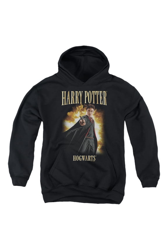 Hogwarts 90s Style Poster Youth Kids Boy/Girls Pull-Over Hoodie, Black, Large