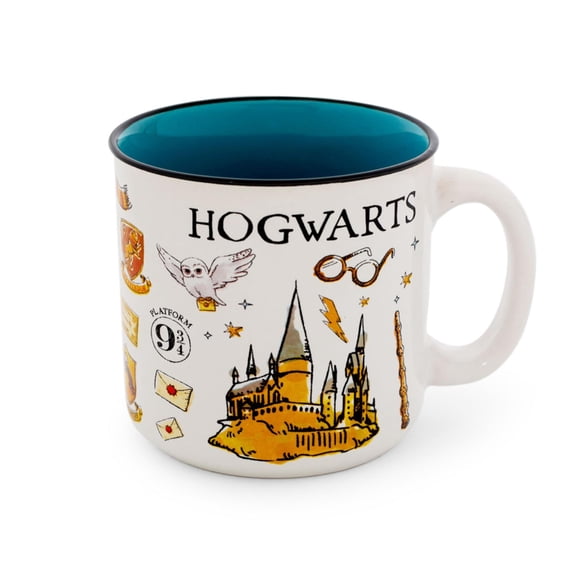 Harry Potter, Ceramic Camper Mug, 20 Ounce, All Over Icons Design ...