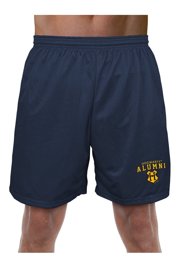 Hogwarts Alumni Mens Lined Mesh Shorts, Navy, 2X-Large