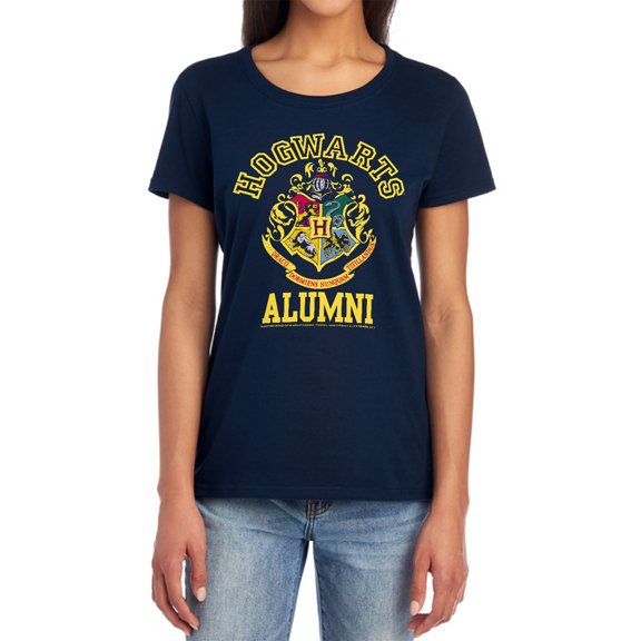Harry Potter Hogwarts Alumni Women's T Shirt, Navy, Small