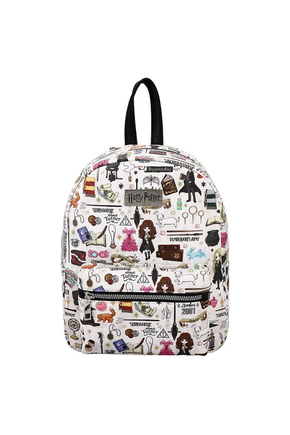 Harry Potter Hogwarts Chibi Characters & Icons All Over Print White Mini Backpack
