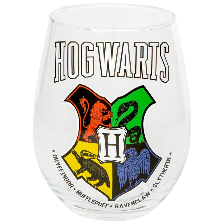 Harry Potter Icons Stemless Wine Glasses, Set of 4 | Each Holds 20 Ounces
