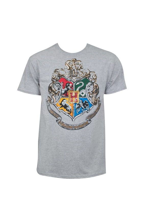 Hogwarts Crest Adult Tee Shirt, XS-XL (Unisex)