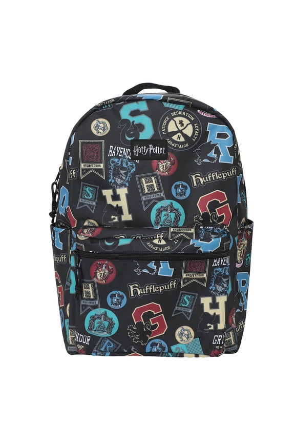 Harry Potter Hogwarts Crest And House Banners Adult 17" Laptop Backpack