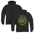 thumbnail image 1 of Harry Potter Hogwarts Crest (Back Print) Adult Zipper Hoodie Sweatshirt Black, 1 of 3