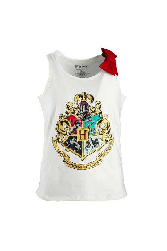Hogwarts Crest Girls Youth 7-16 White Tank Top-Large