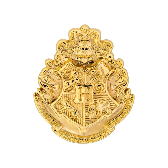Harry Potter Hogwarts Crest Gold Deluxe Pewter Lapel Pin
