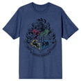thumbnail image 1 of Harry Potter Hogwarts Crest Men's Navy Heather T-shirt-Medium, 1 of 2