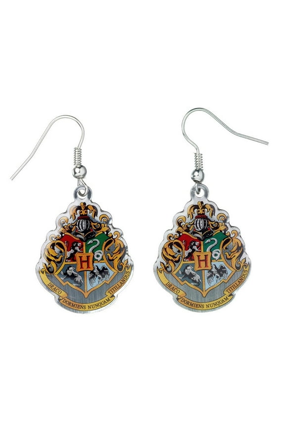 Hogwarts Crest Silver Plated Earrings