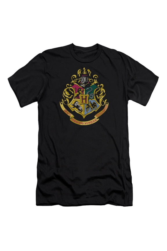 Harry Potter Hogwarts Crest S/S Adult 30/1 T-Shirt Black