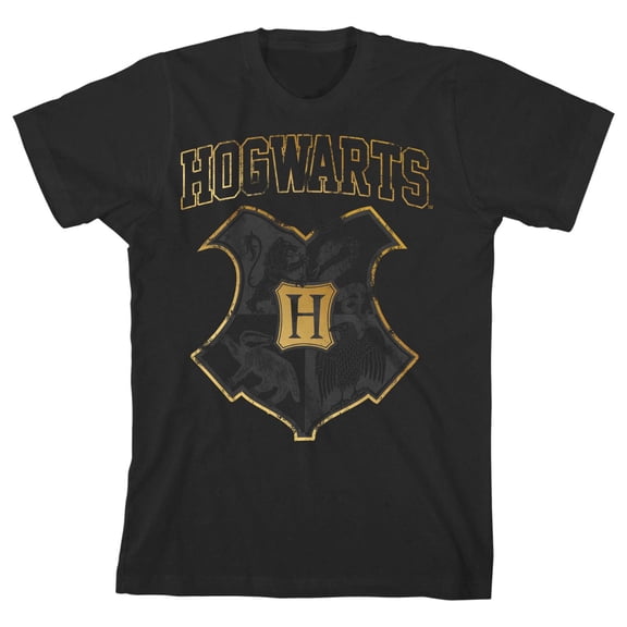 Harry Potter Hogwarts Crest Toddler Boy's Black T-shirt-3T