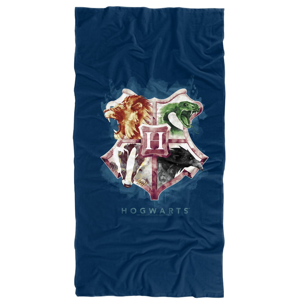 Harry Potter Hogwarts Crest Wash Officially Licensed Beach Towel 30' X 60'