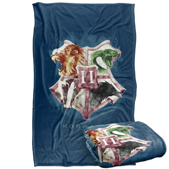 Harry Potter Hogwarts Crest Wash Silky Touch Super Soft Throw Blanket 36' x 58'