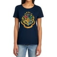 thumbnail image 1 of Harry Potter Hogwarts Crest Women's T Shirt, Navy, Large, 1 of 6