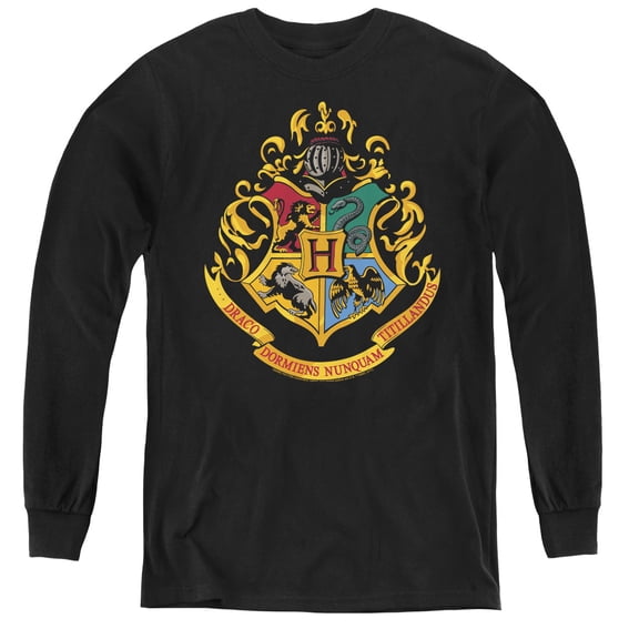 Harry Potter - Hogwarts Crest - Youth Long Sleeve Shirt - Medium