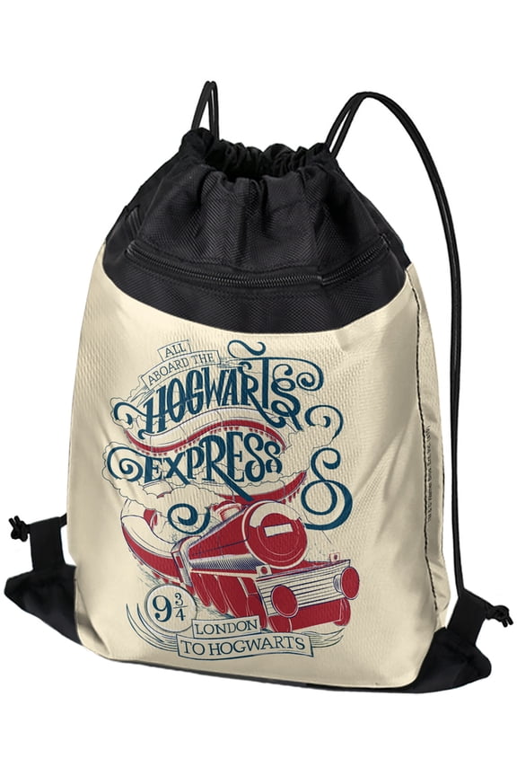 Harry Potter Hogwarts Express Drawstring Backpack Sports Bag Sackpack 17" x 13", Perfect for Gym, Yoga or Practice