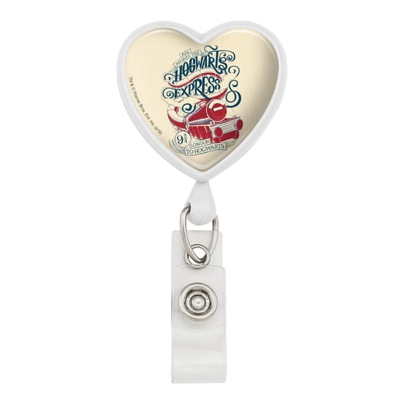 Harry Potter Hogwarts Express Heart Lanyard Retractable Reel Badge ID Card Holder