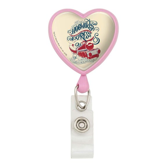 Harry Potter Hogwarts Express Heart Lanyard Retractable Reel Badge ID Card Holder