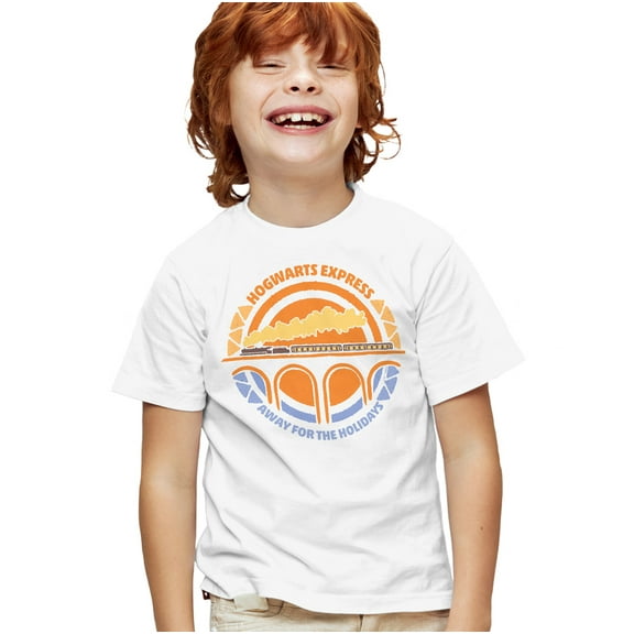 Harry Potter Hogwarts Express Kids T Shirt for Youth Boys and Girls, White, Large