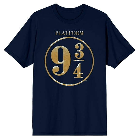 Harry Potter Hogwarts Express Platform 9 3/4 Men's Navy Graphic Tee Shirt- S