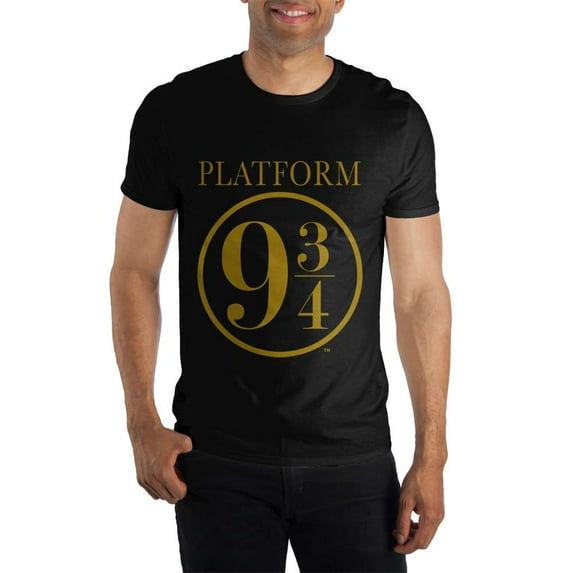 Harry Potter Hogwarts Express Platform Nine and Three-Quarters 9 3/4 Men's Black Tee T-Shirt Shirt-3XLB