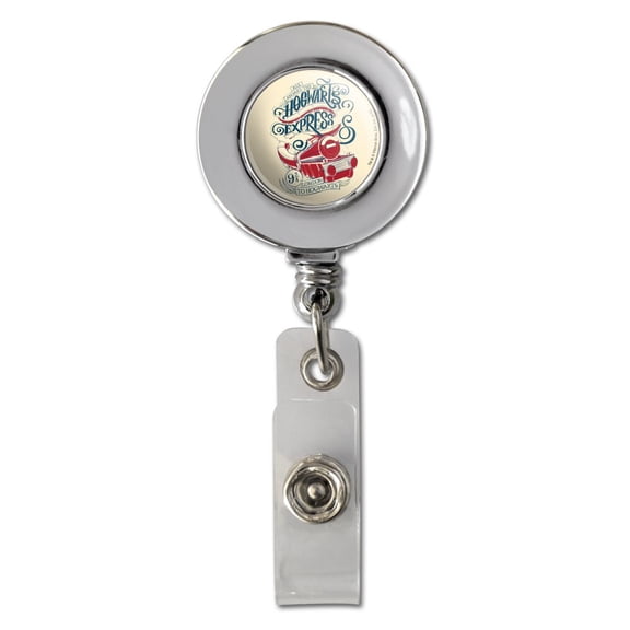 Harry Potter Hogwarts Express Retractable Reel Chrome Badge ID Card Holder Clip
