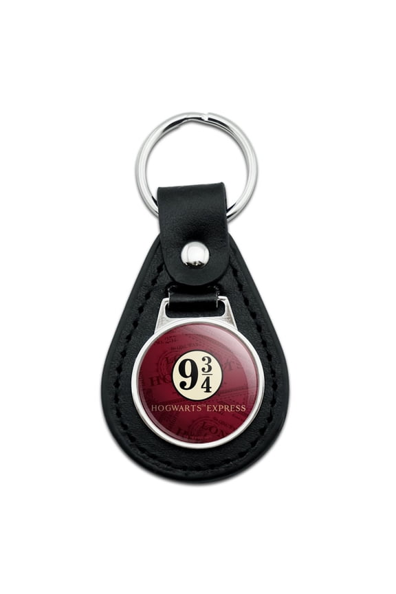 Harry Potter Hogwarts Express Tickets Black Leather Keychain