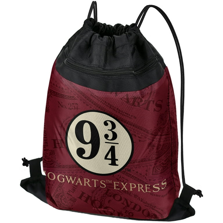 Harry Potter Hogwarts Express Tickets Drawstring Backpack Sports Bag Sackpack 17 x 13