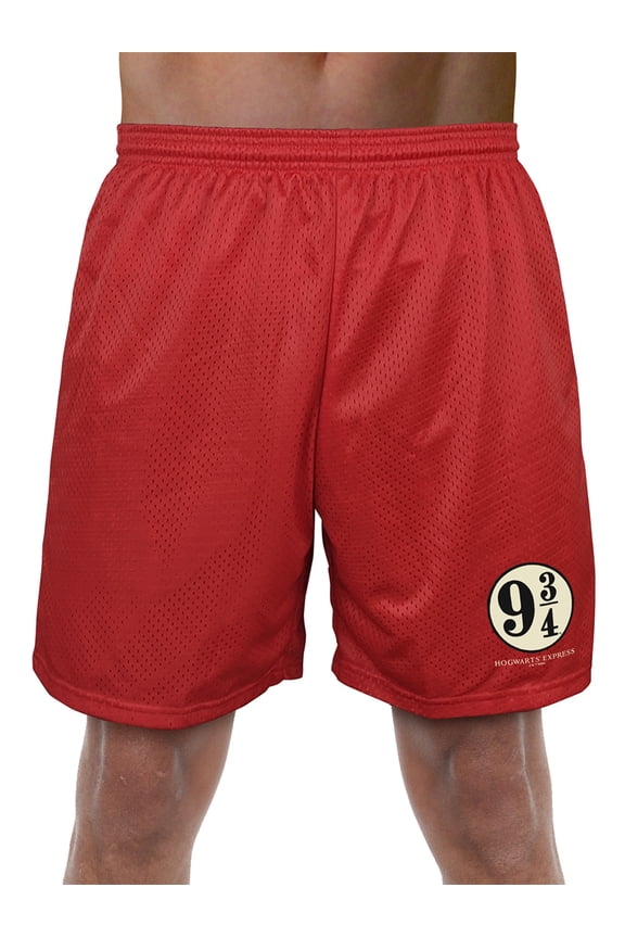 Hogwarts Express Tickets Mens Lined Mesh Shorts, Red, X-Large