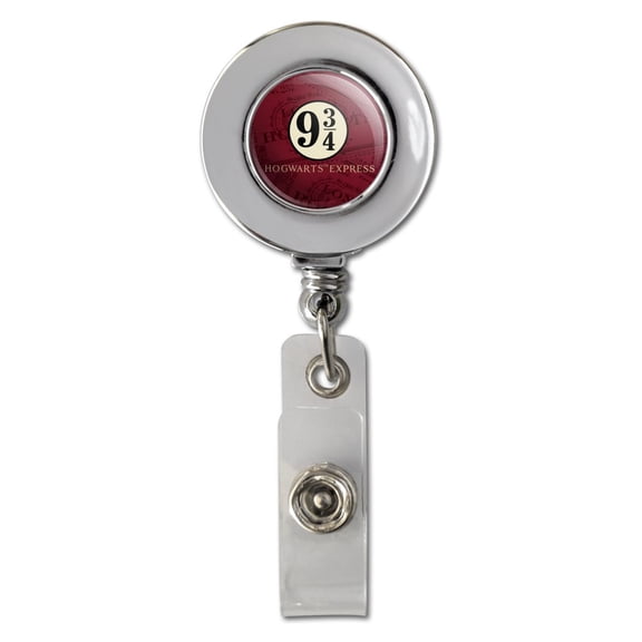 Harry Potter Hogwarts Express Tickets Retractable Reel Chrome Badge ID Card Holder Clip