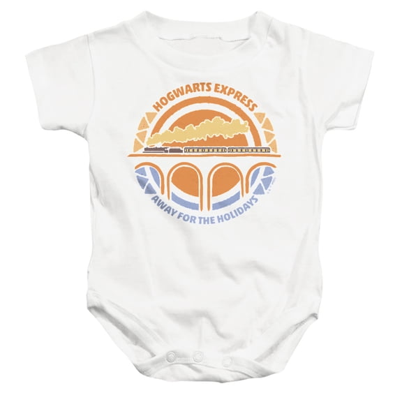Harry Potter Hogwarts Express Unisex Infant Snap Suit for Baby, White, Small