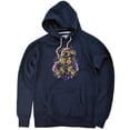 thumbnail image 1 of Harry Potter Hogwarts Floral Crest Unisex Adult Slim Fit Pull-Over Heather Hoodie, Navy, Small, 1 of 5