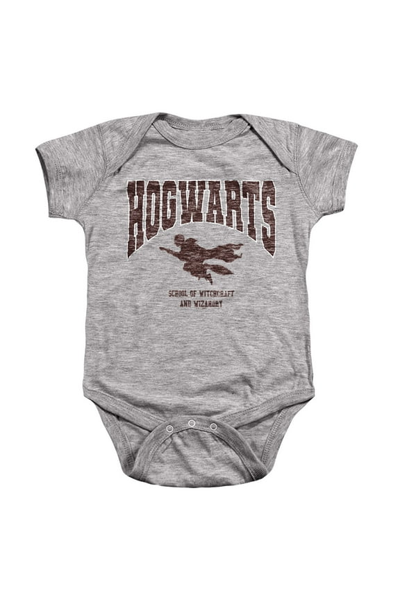 Hogwarts Flying Unisex Infant Snap Suit for Baby, Athletic Heather, Small
