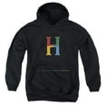 thumbnail image 1 of Harry Potter Hogwarts Four Colored 'H' Logo Kids Pull-Over Hoodie (X-Large) for Youth Boys and Girls, Black, 1 of 5