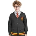 thumbnail image 1 of Harry Potter Hogwarts Gryffindor House Long Sleeves Cardigan Sweaters, Button Down Knitwear for Youth & Young Adults, Unisex - Gray with Red, Small, 1 of 1