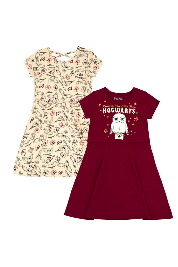 Hogwarts Hedwig Owl 2 Pack Skater Dresses Toddler to Big Kid
